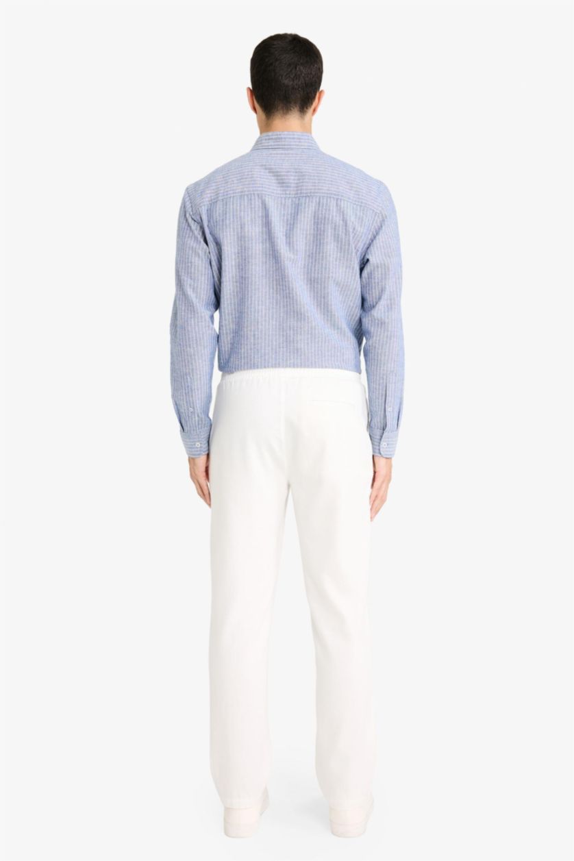 Man White Soft Textured Jogger Pants