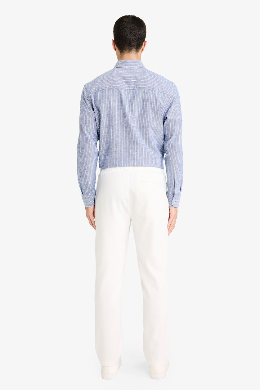 Erkek Kırık Beyaz Yumuşak Dokulu Jogger Pantolon