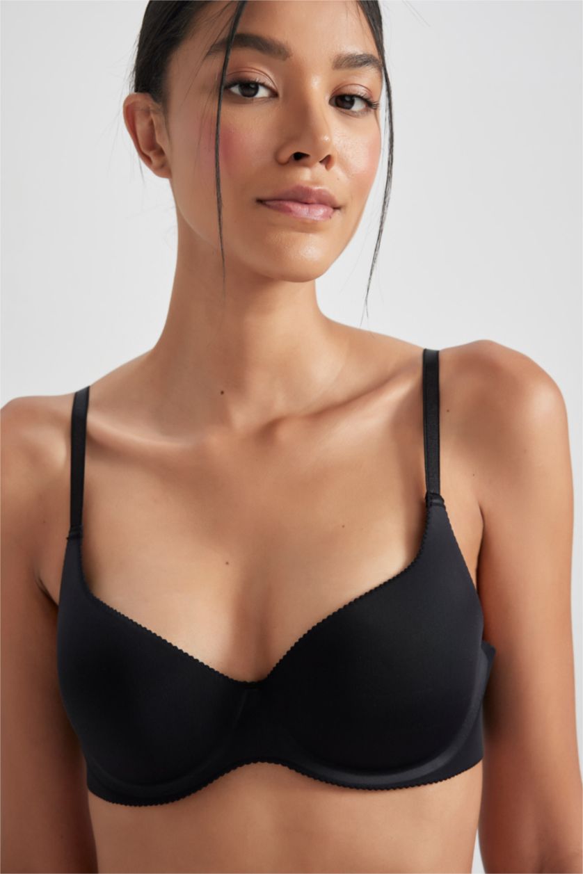 FEMME Noir Soutien-Gorge Coton Rembourré De Fall In Love