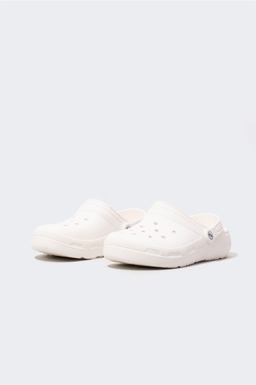 BOYS & TEENS White Boy Flat Sole Single Striped Eva Slippers