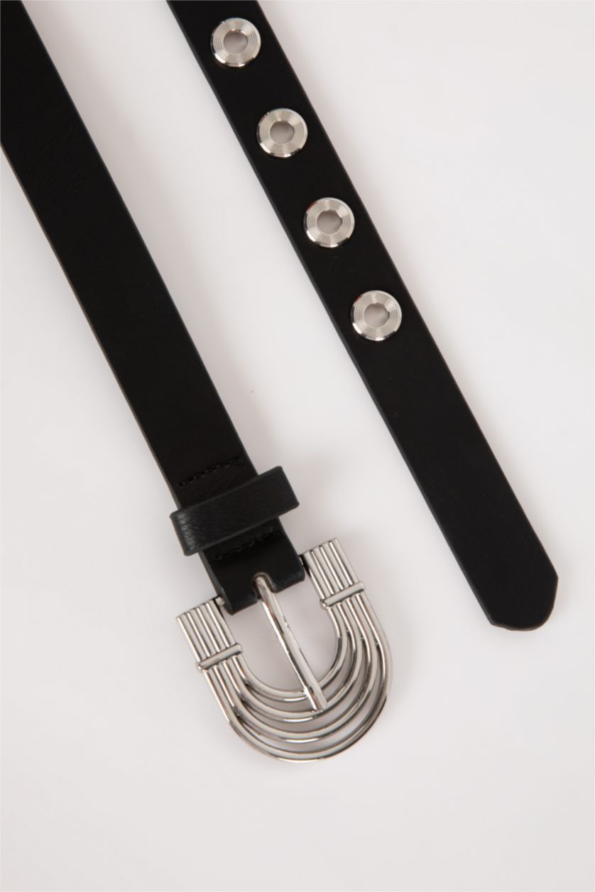 FEMME Noir Ceinture en Similicuir classique pour Femme