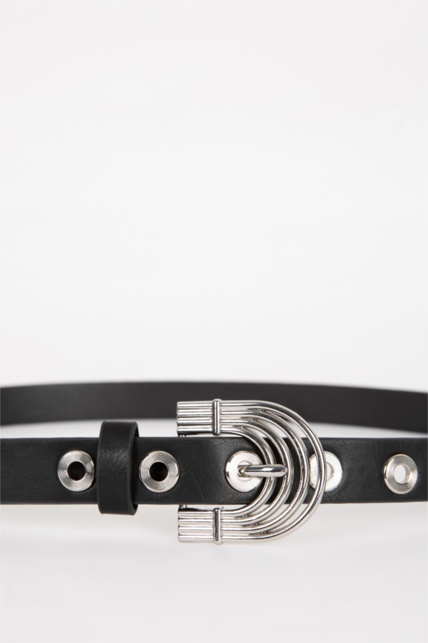 FEMME Noir Ceinture en Similicuir classique pour Femme
