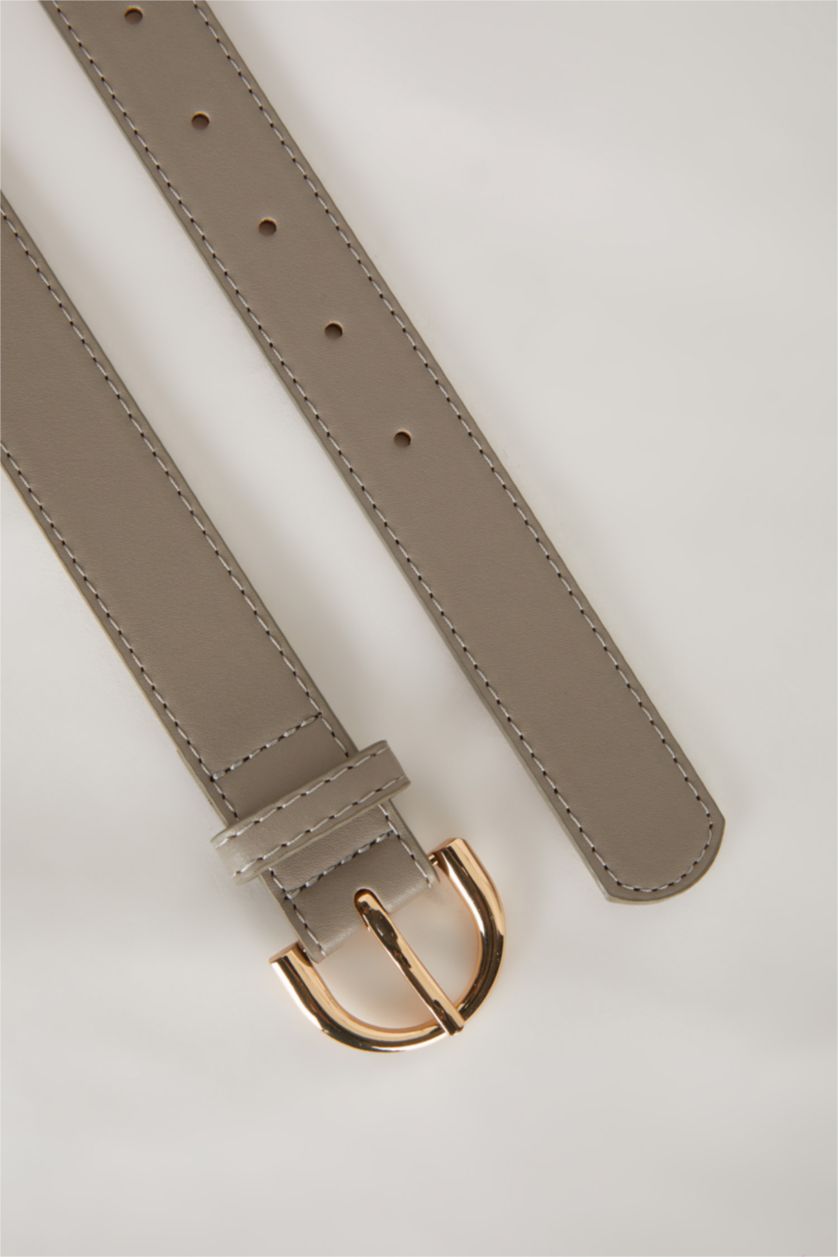 FEMME Beige Ceinture Classique en Simili-Cuir pour Femme