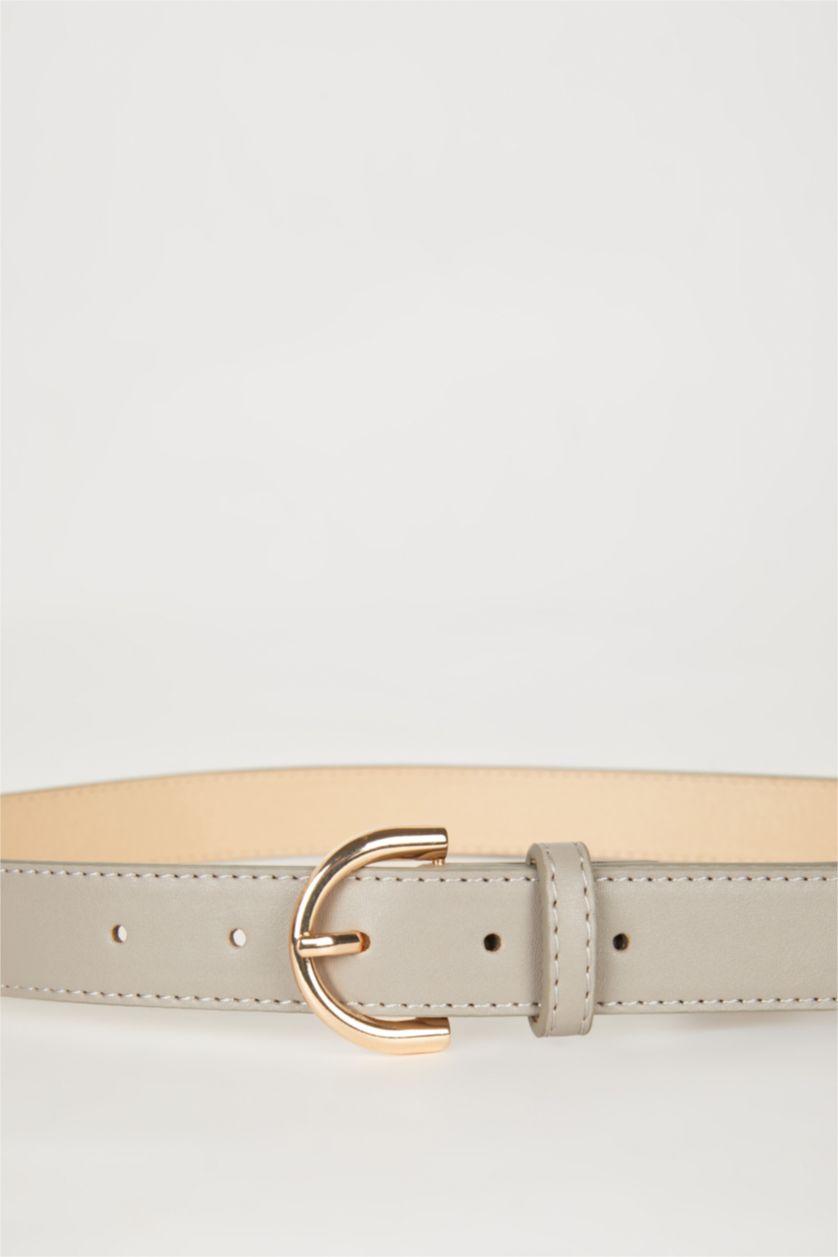 FEMME Beige Ceinture Classique en Simili-Cuir pour Femme