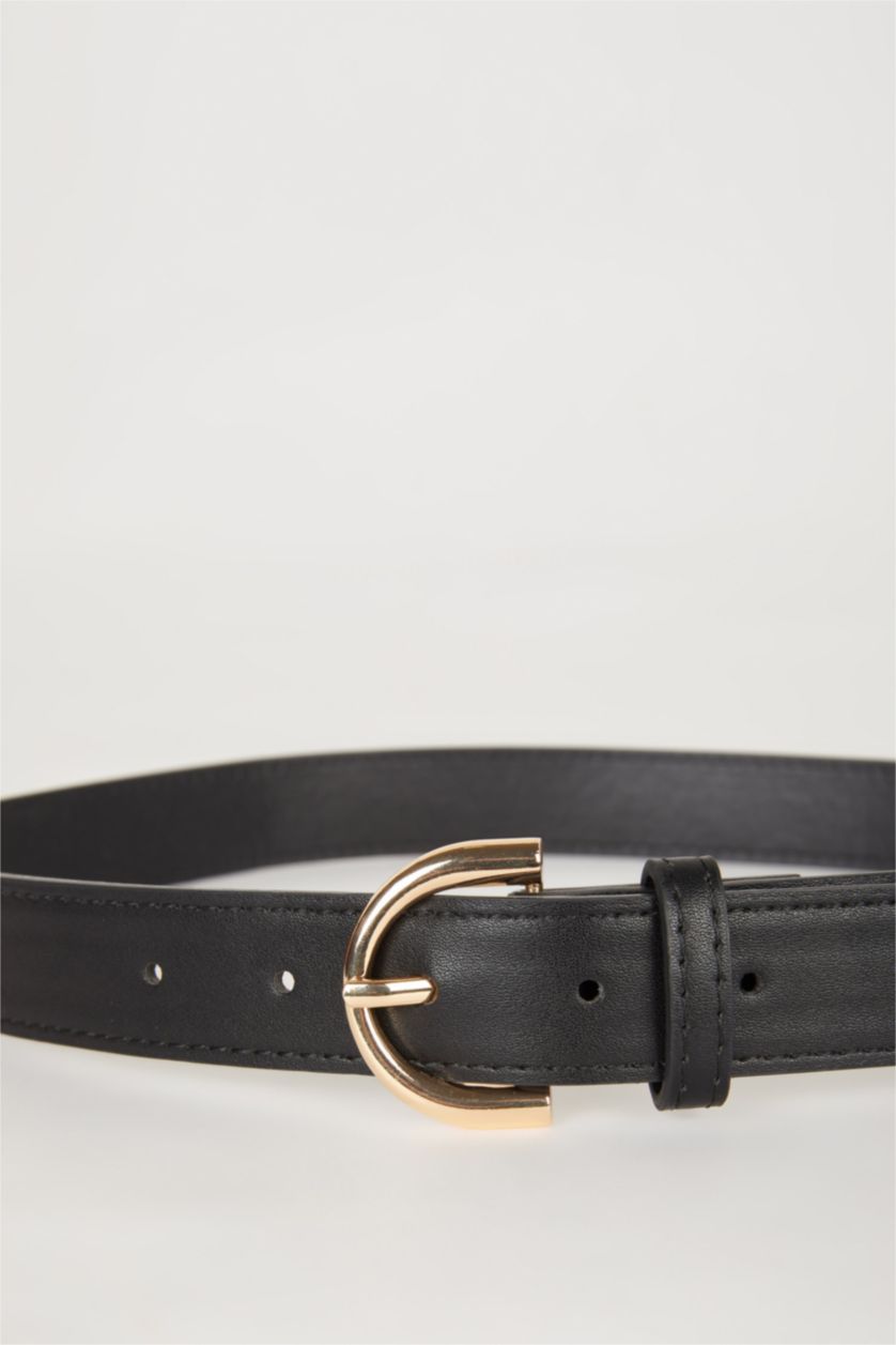 FEMME Noir Ceinture en similicuir pour femme
