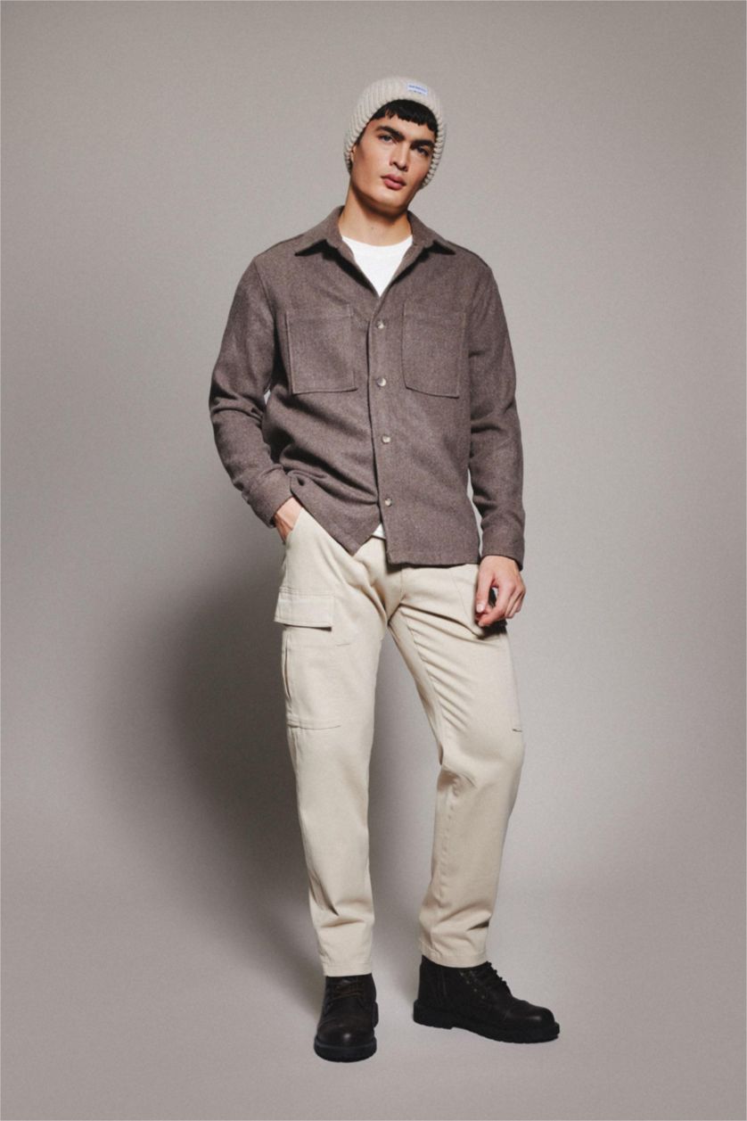 HOMME Beige Pantalon Cargo Pour Homme