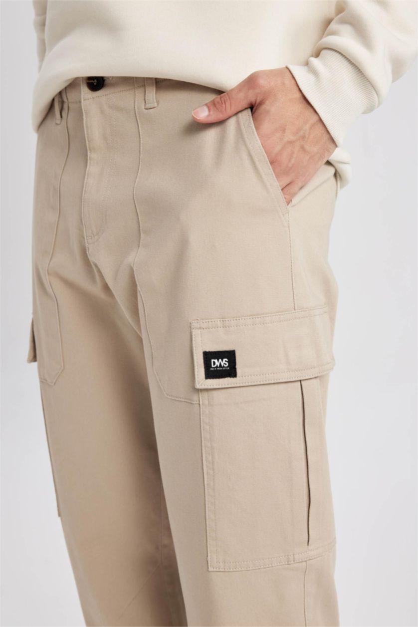 HOMME Beige Pantalon Cargo Pour Homme