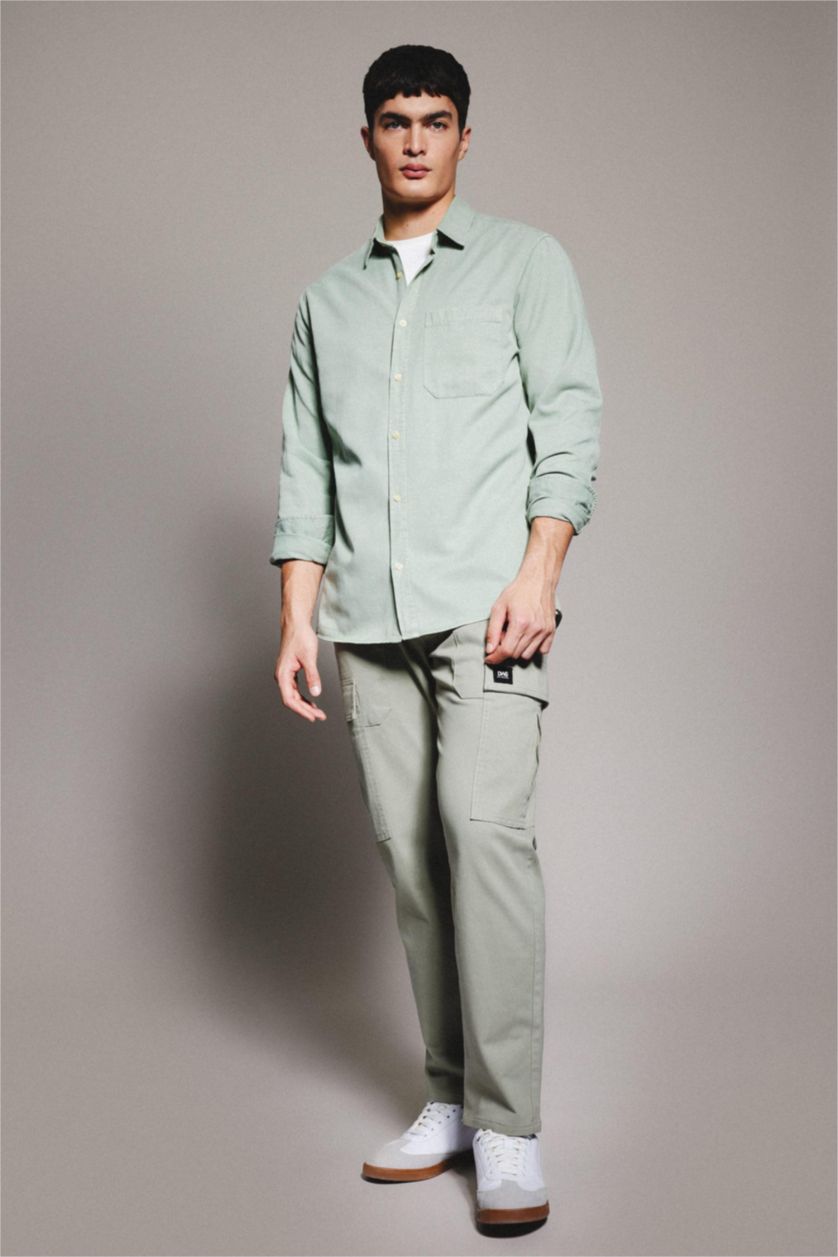 MAN Green Cargo Fit Regular Hem Trousers