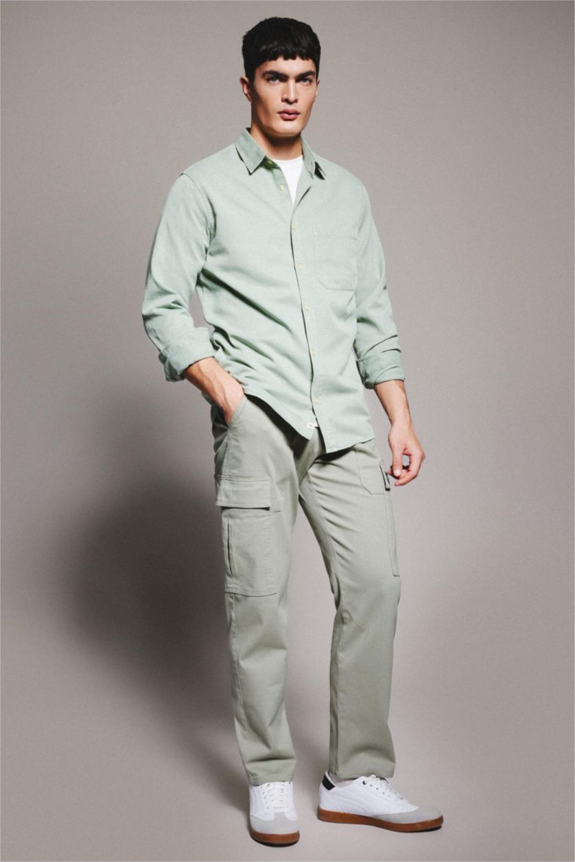 MAN Green Cargo Fit Regular Hem Trousers