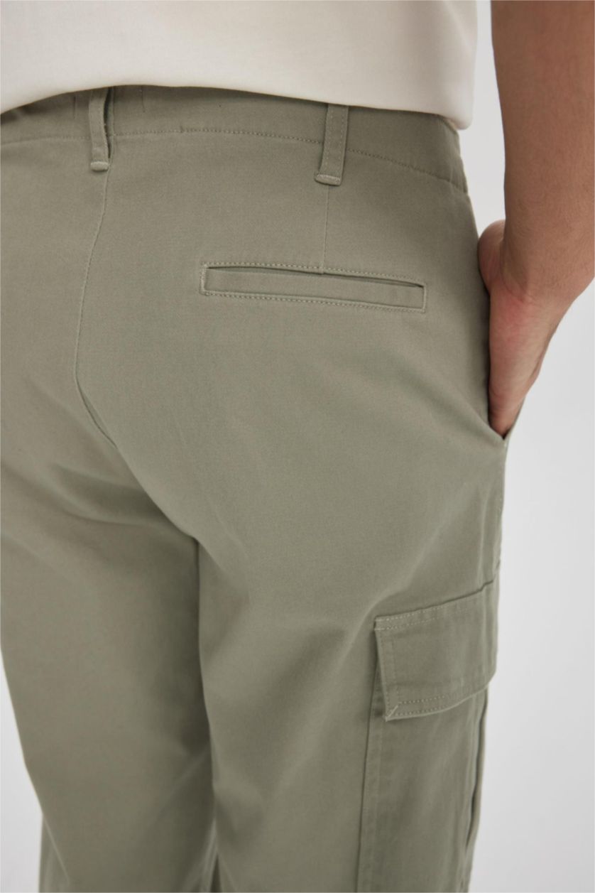 MAN Green Cargo Fit Regular Hem Trousers
