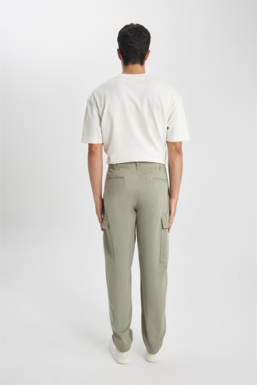 MAN Green Cargo Fit Regular Hem Trousers