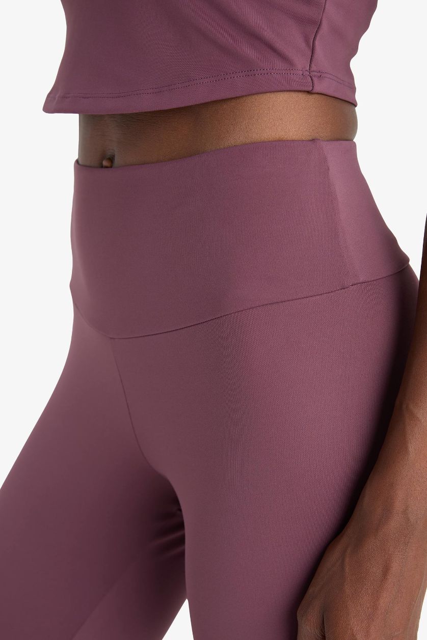 Женщины Бордовый Леггинсы DeFactoFit с высоким поясом, эластичной тканью и принтом