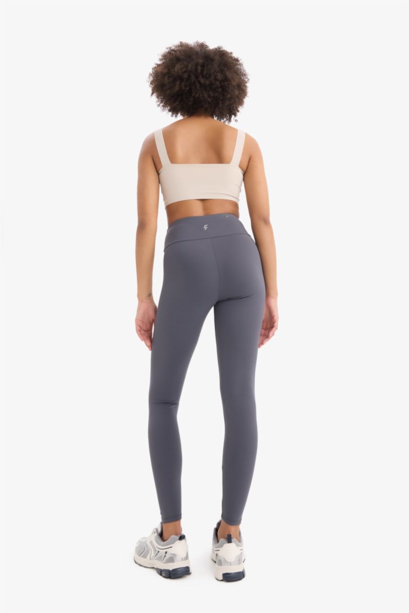 Woman Anthracite DeFactoFit High Waist Flexible Basic Sports Leggings