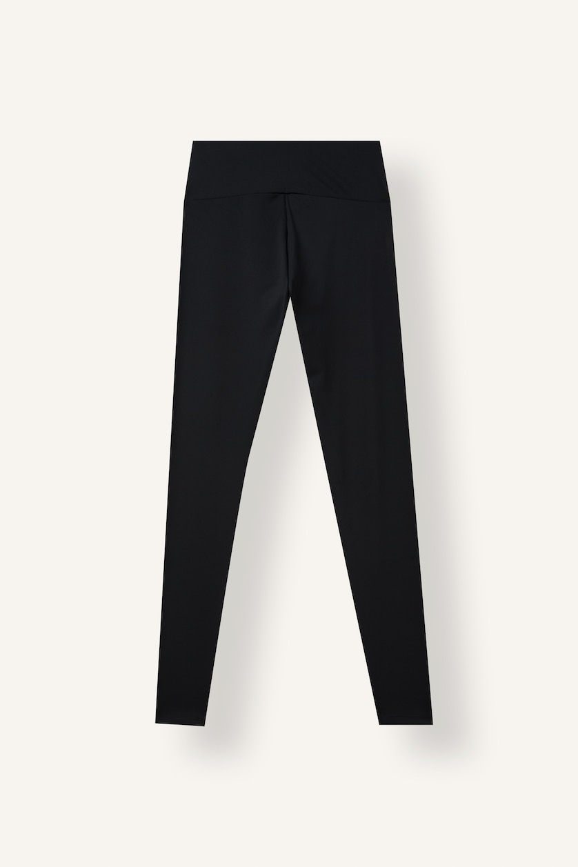 WOMAN Black Shaping High Waist Stretch Fabric Basic Sports Leggings