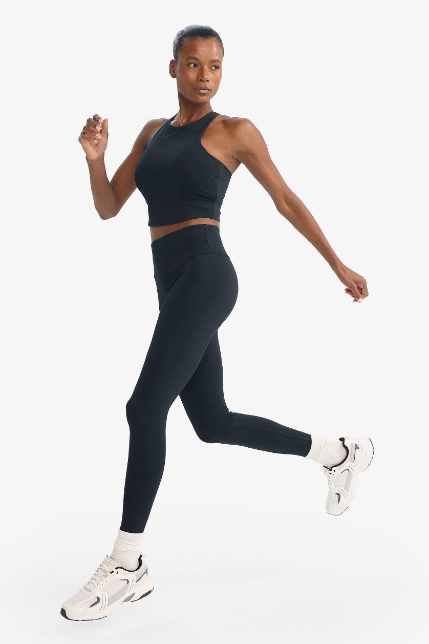 WOMAN Black High Waist Ankle Length Leggings