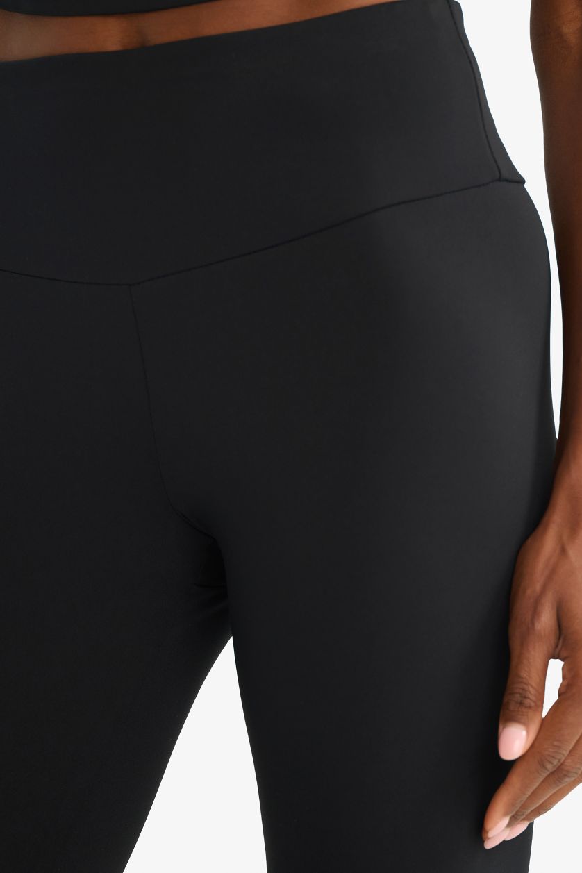 WOMAN Black High Waist Ankle Length Leggings