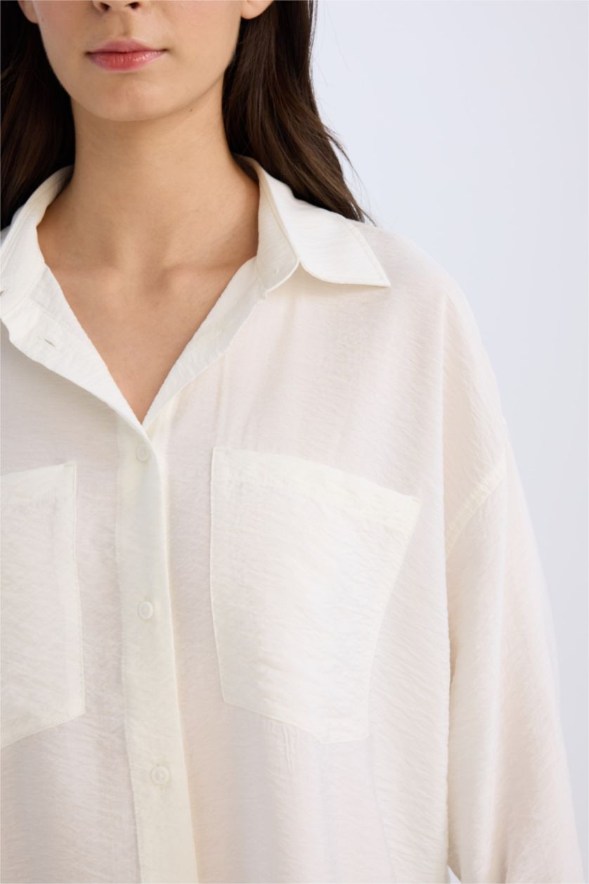 FEMME Écru Chemise oversize à manches longues