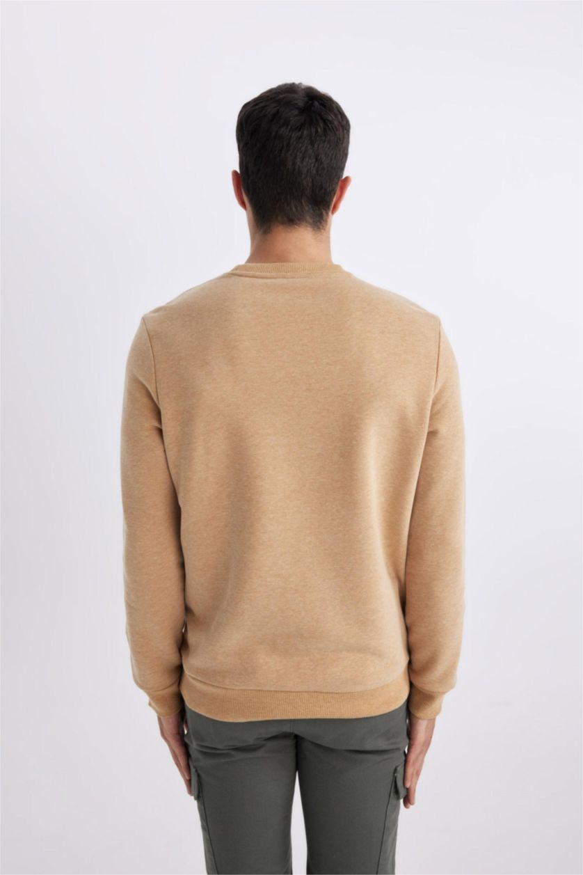 رجال ميلانج بيج سويت شيرت قصة عادية بياخة مستديرة