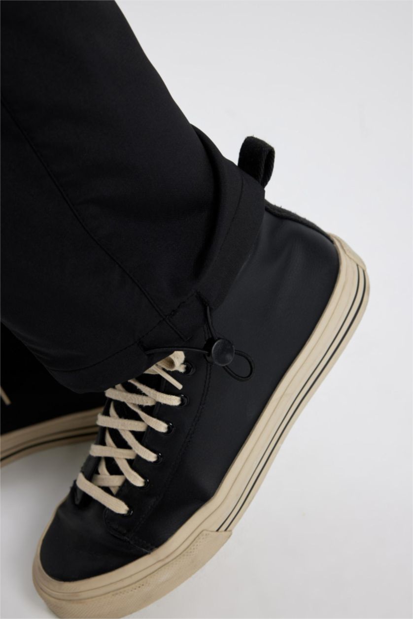 رجالي أسود بنطلون قصة مريحة