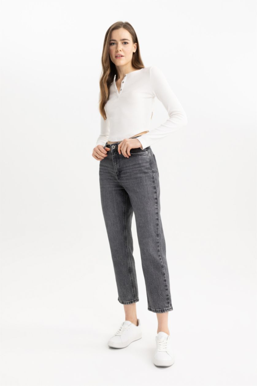 WOMAN Anthracite Ankle Length Jean Pant