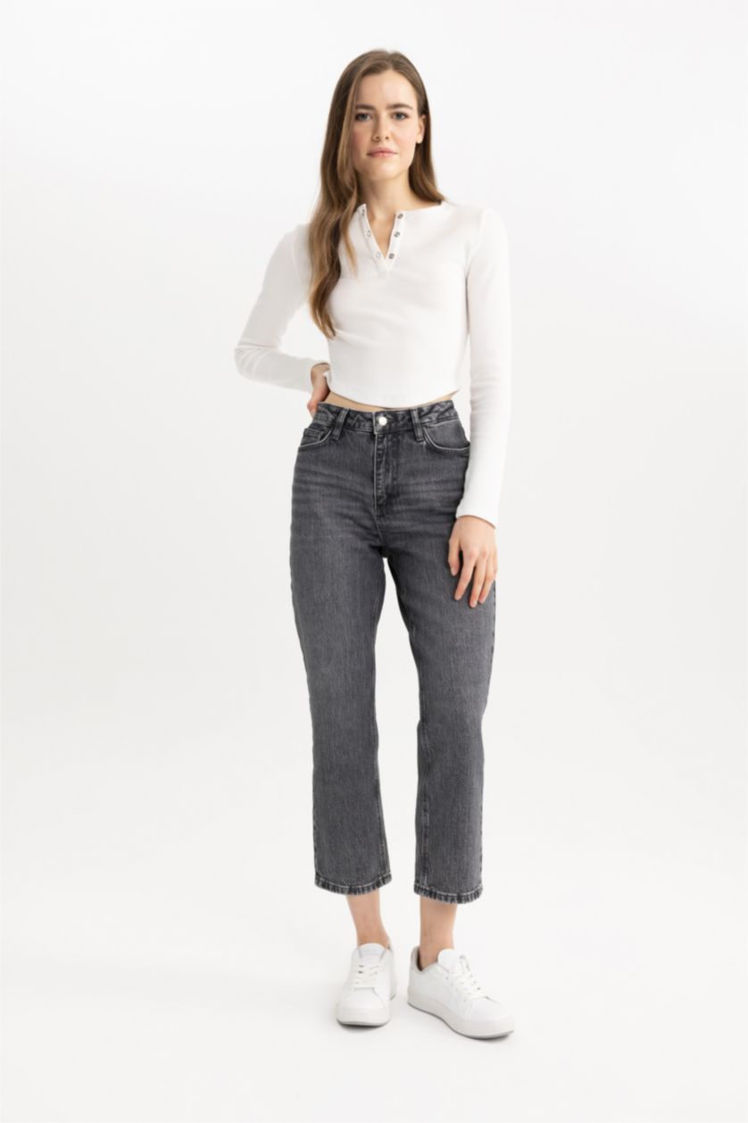 WOMAN Anthracite Ankle Length Jean Pant