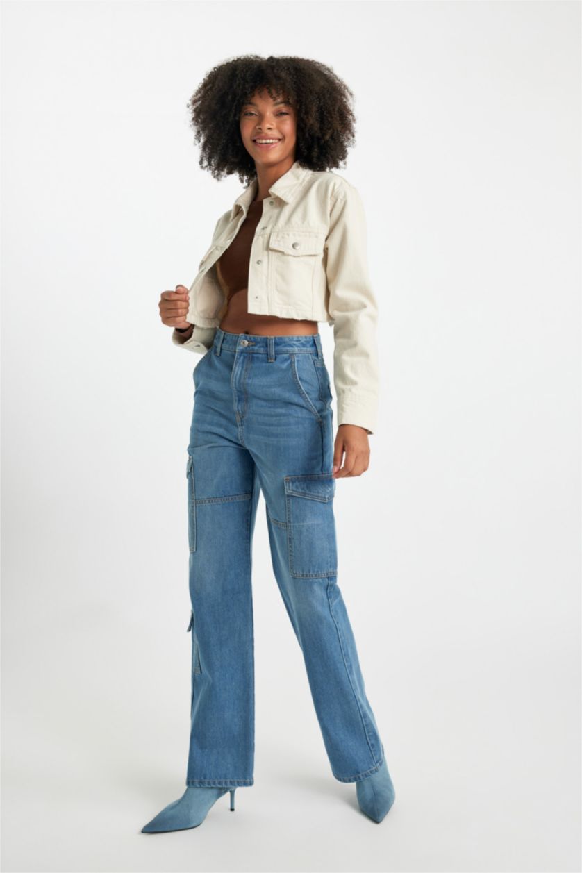 Женская Бежевый Рубашка оверсайз из габардина