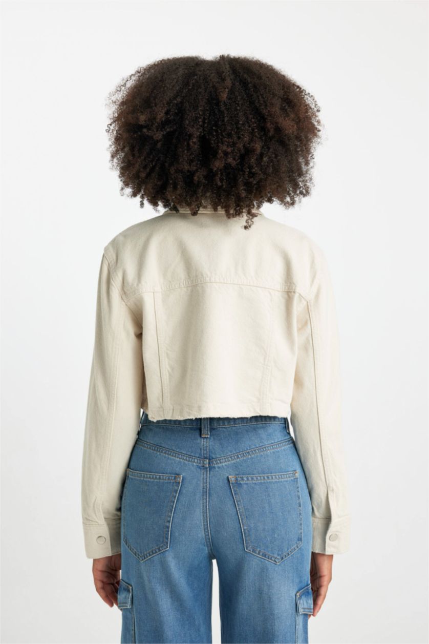 Женская Бежевый Рубашка оверсайз из габардина