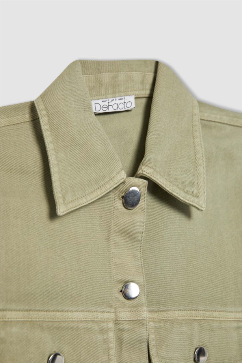 Әйелдерге Жеңіл хаки Coool үлкен пішім Ұзын жеңді көйлек