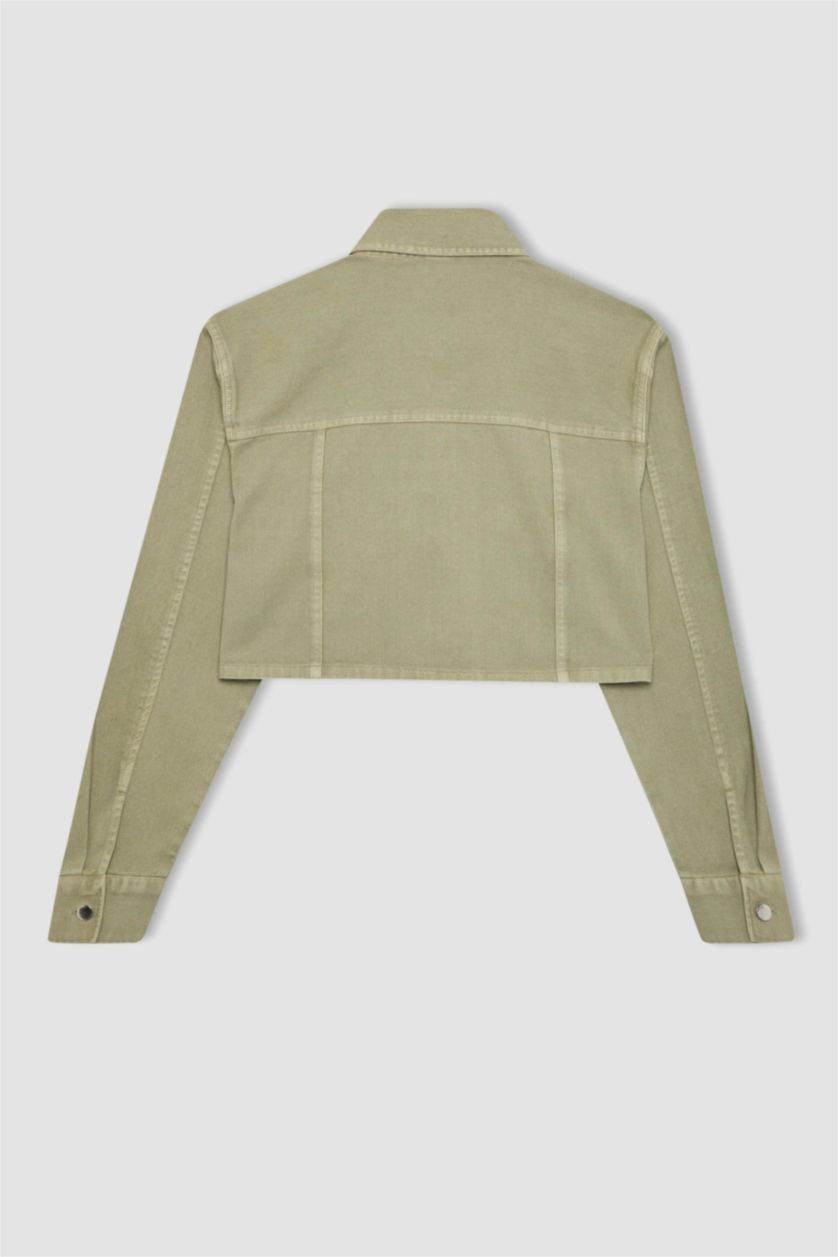 Әйелдерге Жеңіл хаки Coool үлкен пішім Ұзын жеңді көйлек