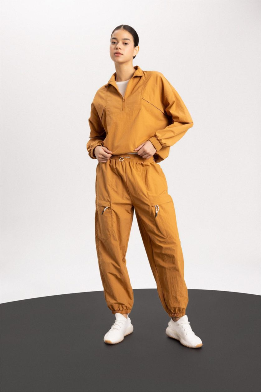 Woman Camel DeFactoFit Loose Fit Double Pocket Jogger Leg Standard Size Sweatpants