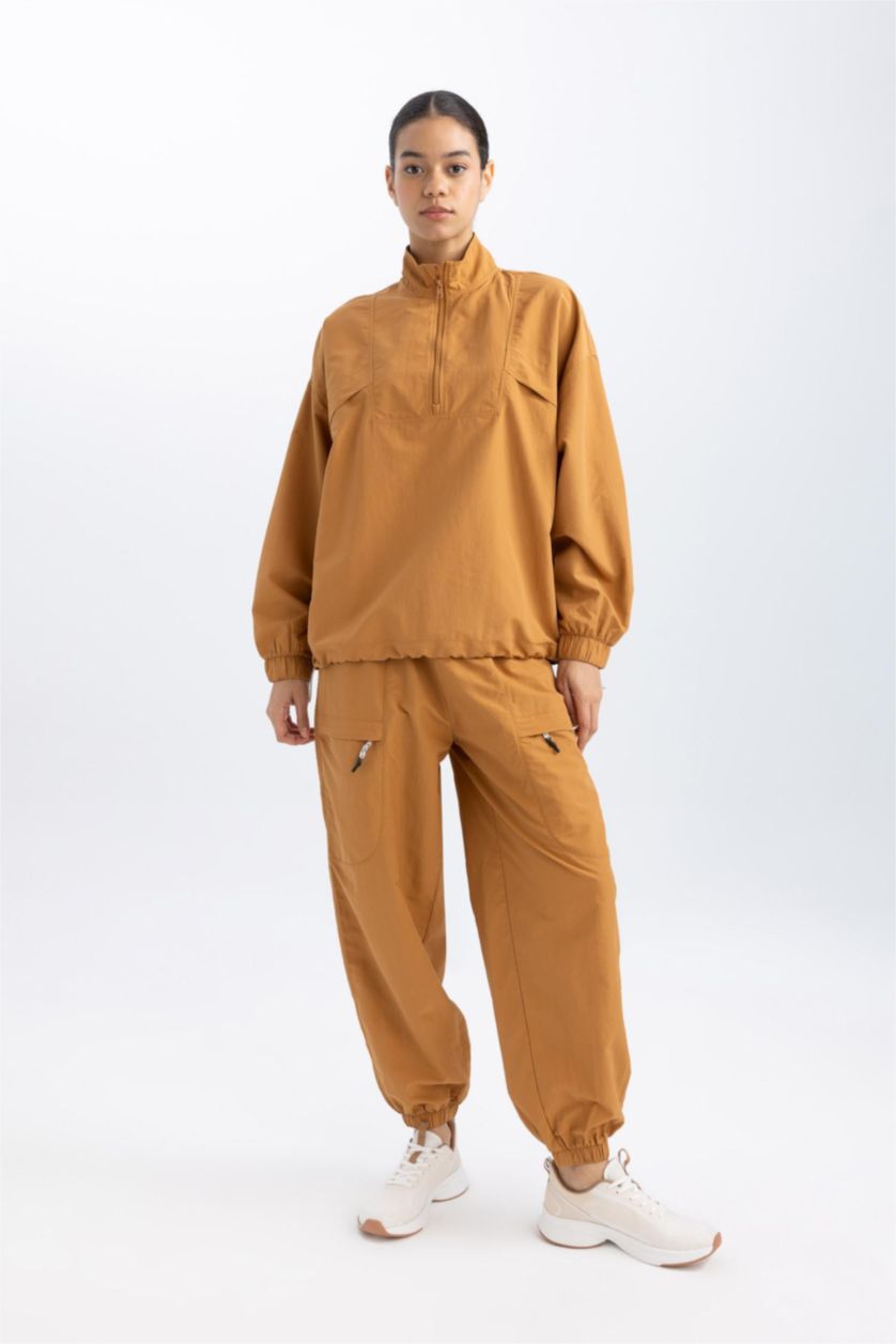 Woman Camel DeFactoFit Loose Fit Double Pocket Jogger Leg Standard Size Sweatpants