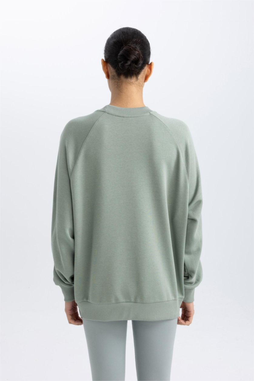 FEMME Vert Sweatshirt de Sport Oversize à Col Rond de DefactoFit
