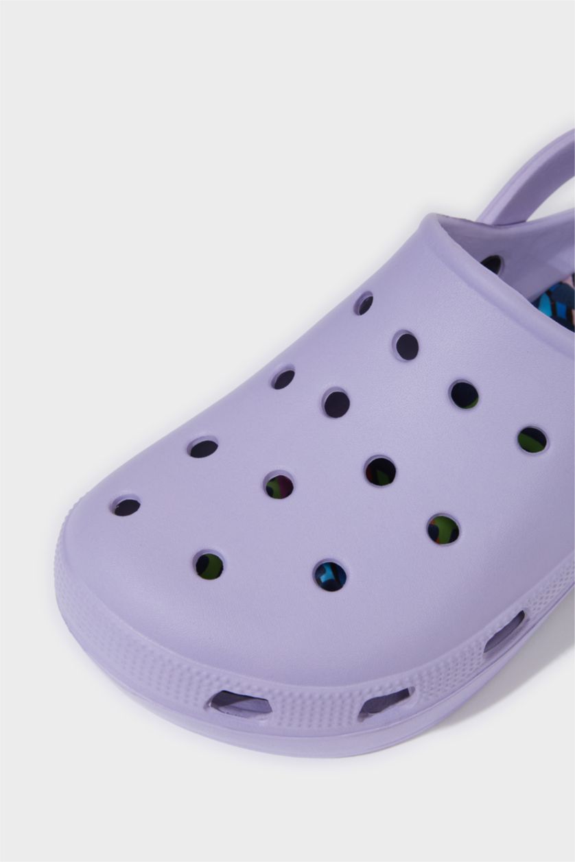 Kadın Lila Kadın Düz Taban Eva Terlik