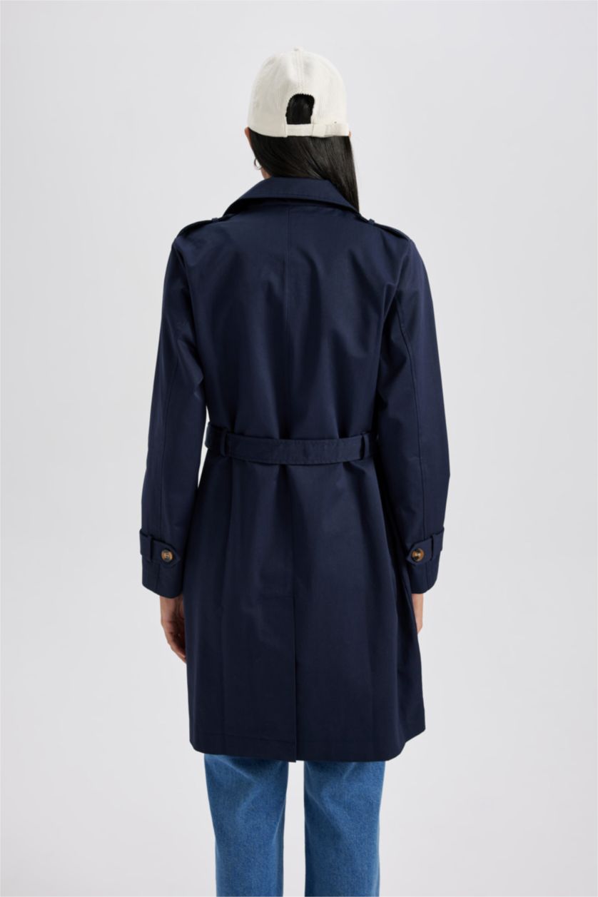 Navy Woman Trenchcoat 2936383 | DeFacto