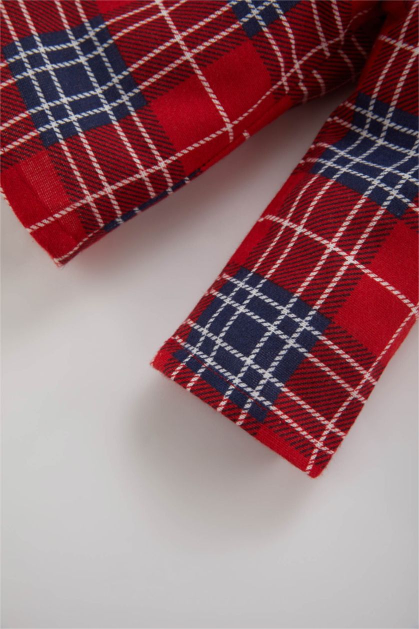 BABY GIRL NAVY Baby Boy Checkered Sweatshirt Trousers 2 Piece Set