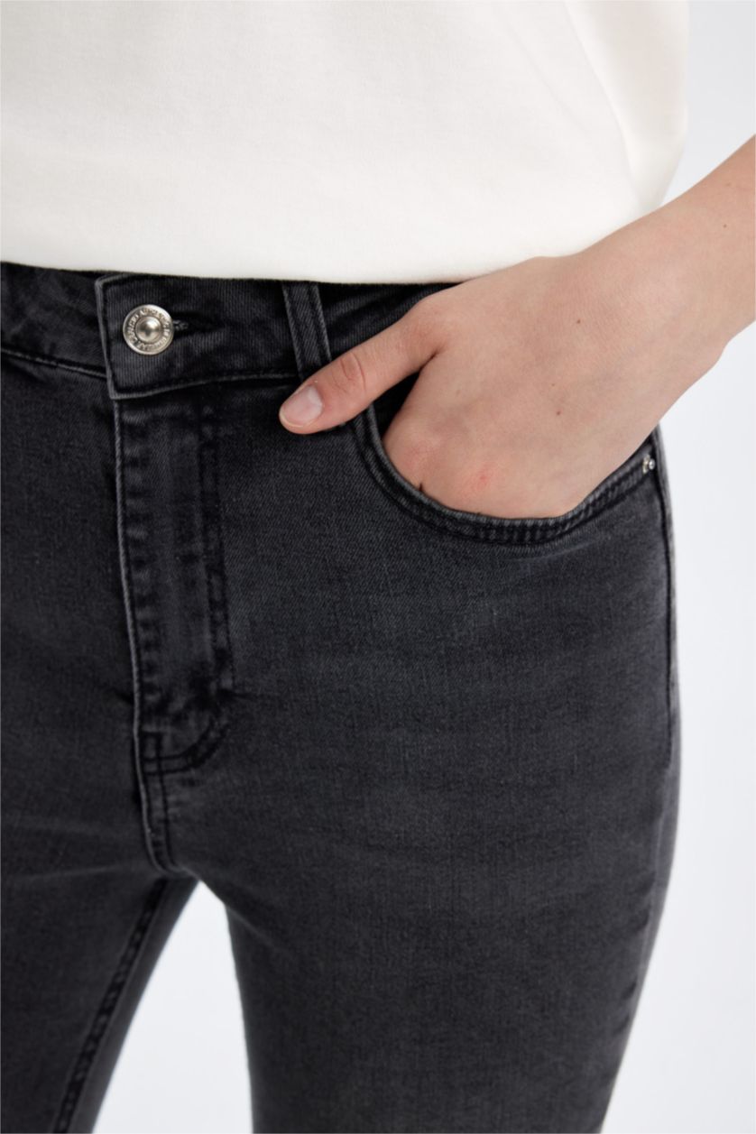 FEMME Noir Pantalon Jean Coupe Skinny