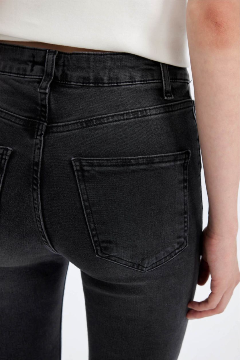 FEMME Noir Pantalon Jean Coupe Skinny