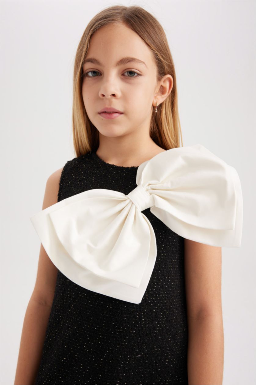 GIRLS & TEENS Black Regular Fit Sleeveless Woven Dress