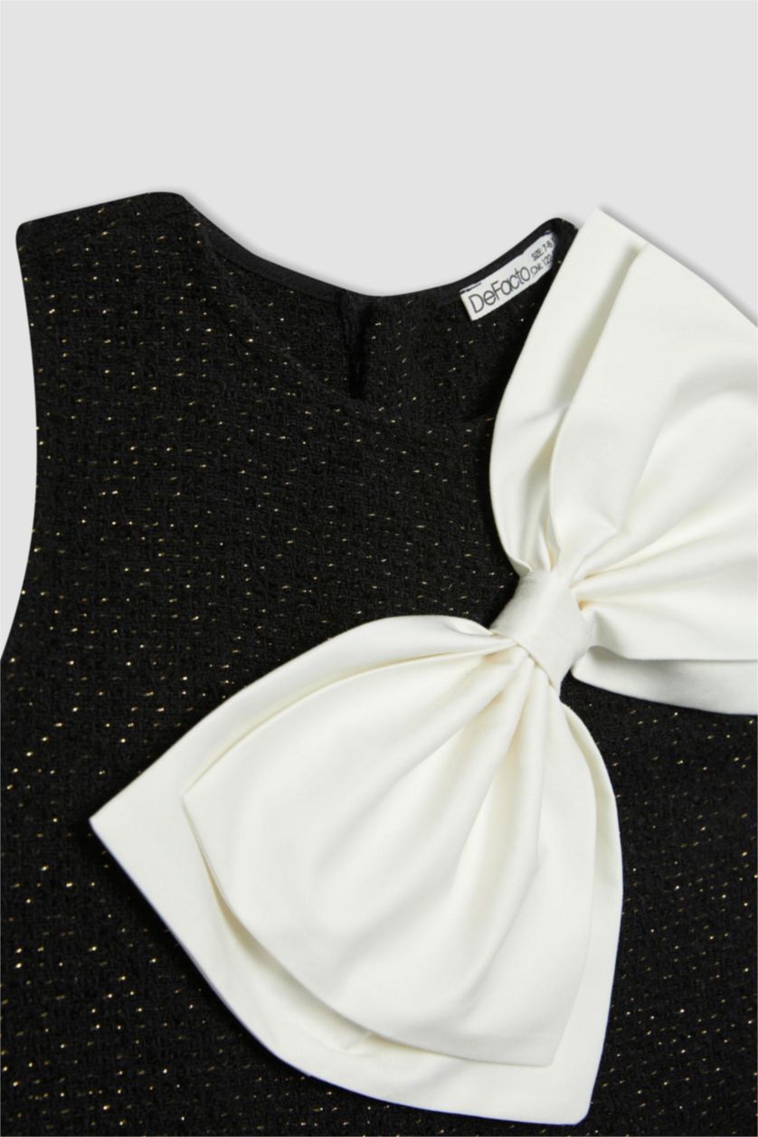 GIRLS & TEENS Black Regular Fit Sleeveless Woven Dress