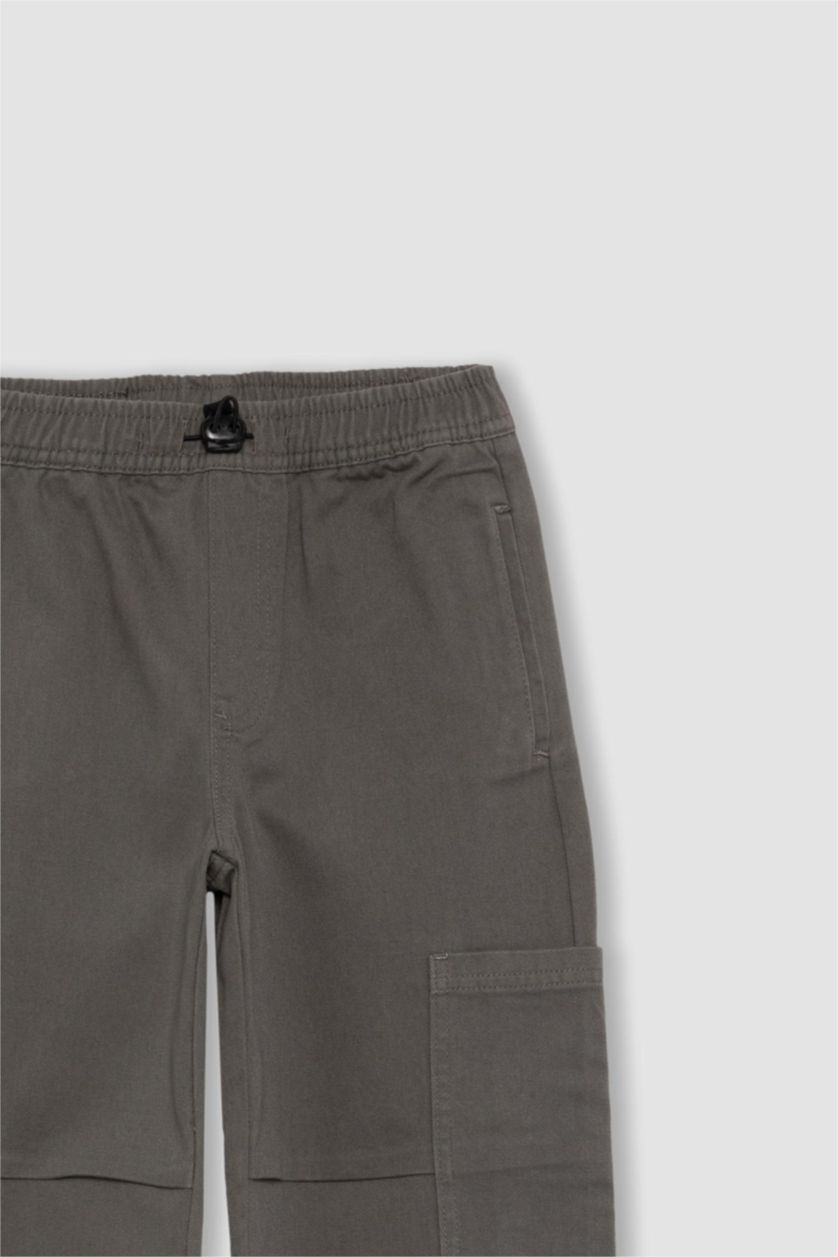 GARÇONS Gris Pantalon Gabardine Coupe Large Pour Garçon