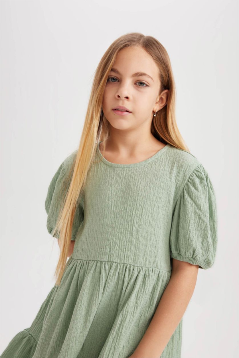 Девочки и подростки Светло-зеленый Платье стандартного кроя