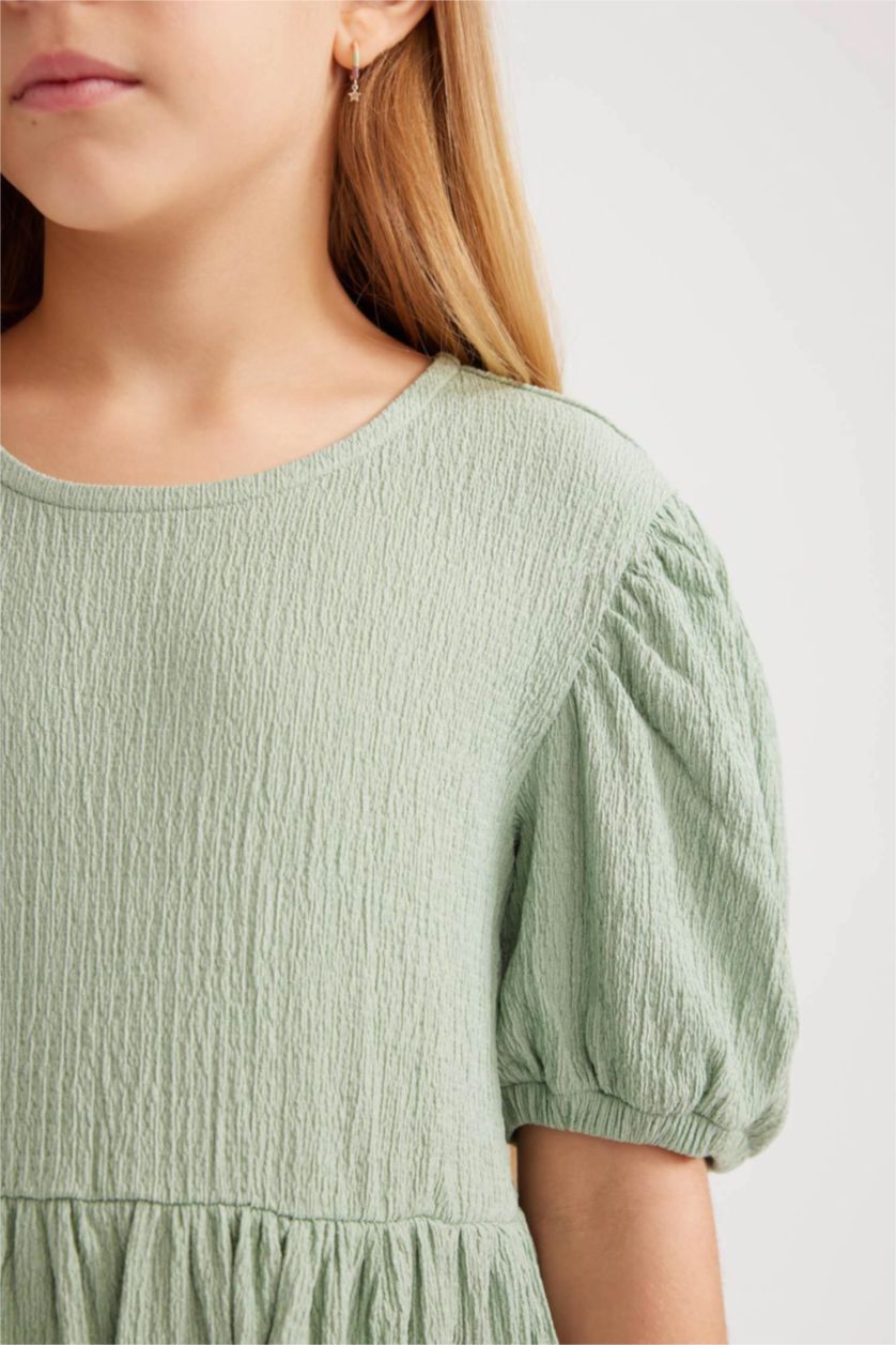 Девочки и подростки Светло-зеленый Платье стандартного кроя