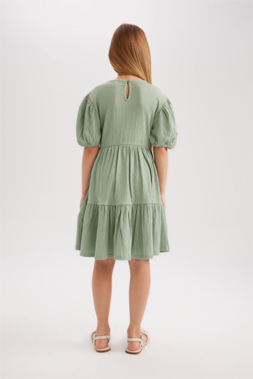 Девочки и подростки Светло-зеленый Платье стандартного кроя