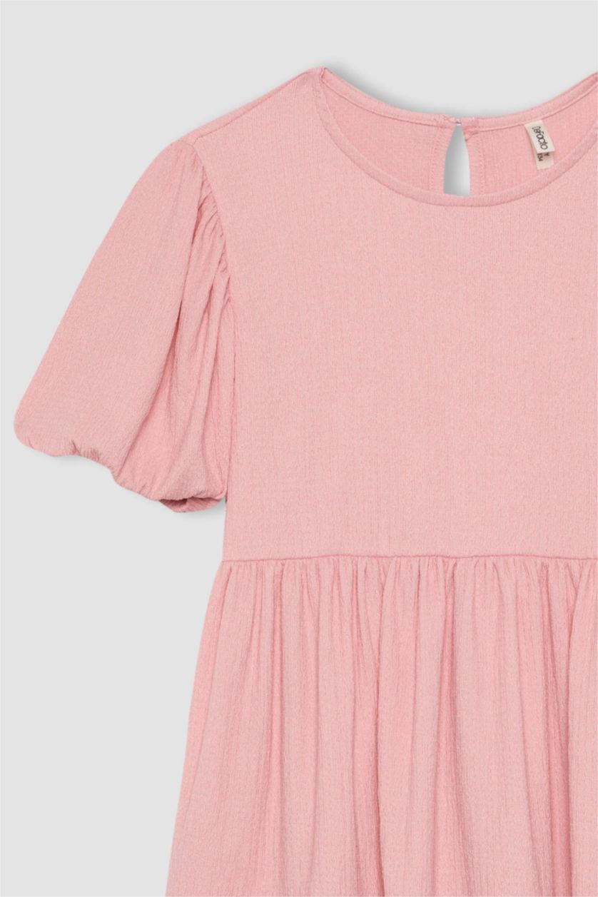 GIRLS & TEENS Pink Regular Fit Short Sleeve Knitted Dress