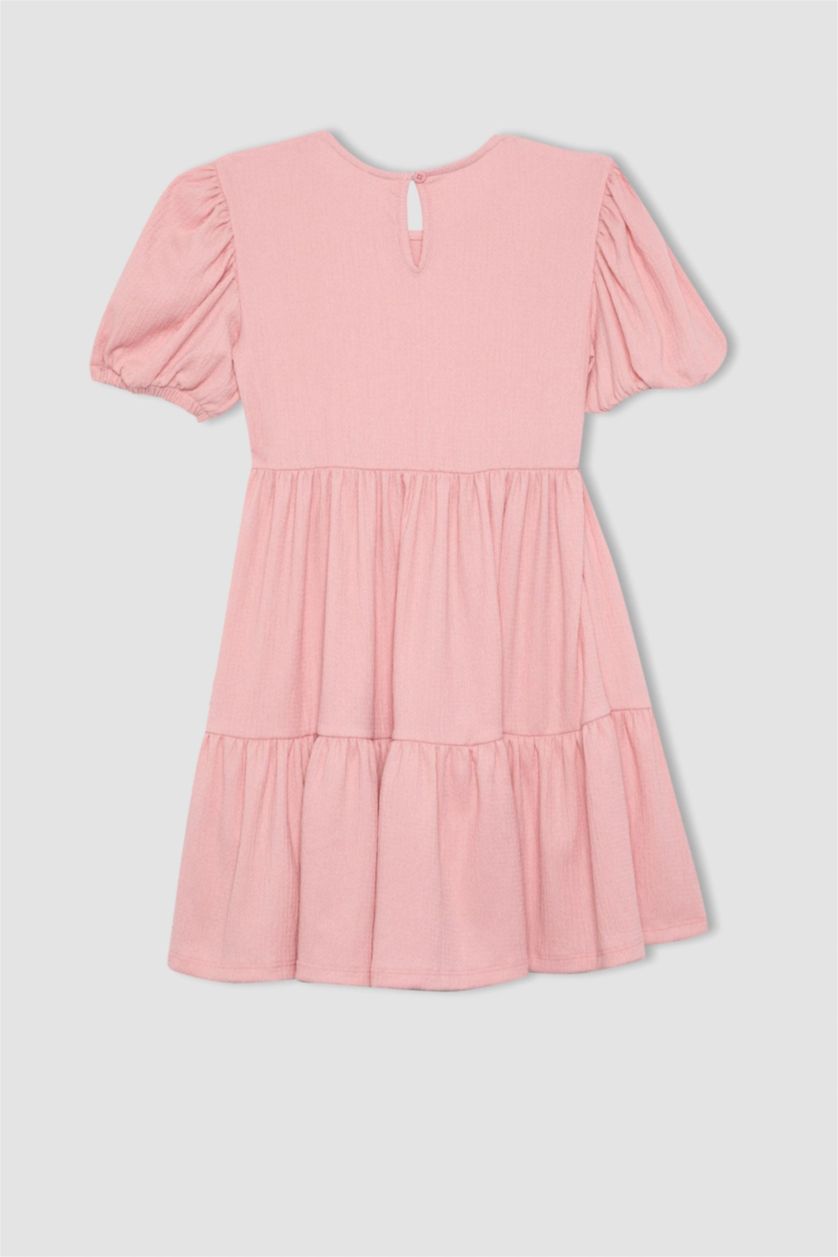 GIRLS & TEENS Pink Regular Fit Short Sleeve Knitted Dress