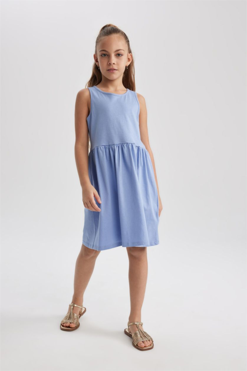 Girls & Teens Blue Girl Sleeveless Dress