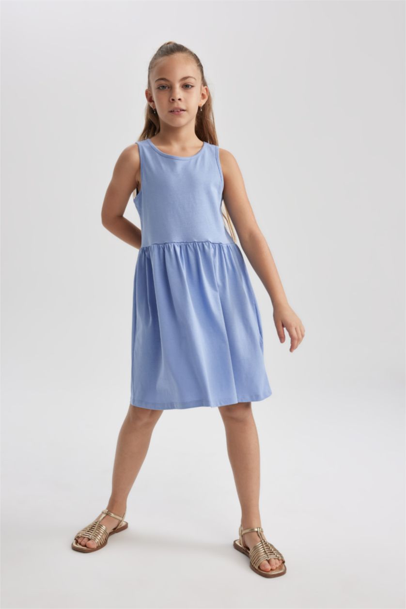 Girls & Teens Blue Girl Sleeveless Dress