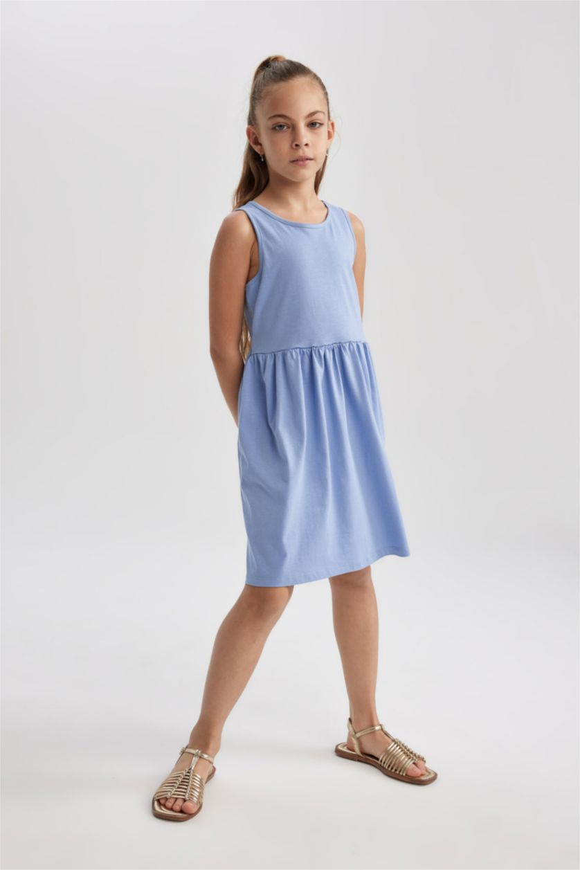 Girls & Teens Blue Girl Sleeveless Dress
