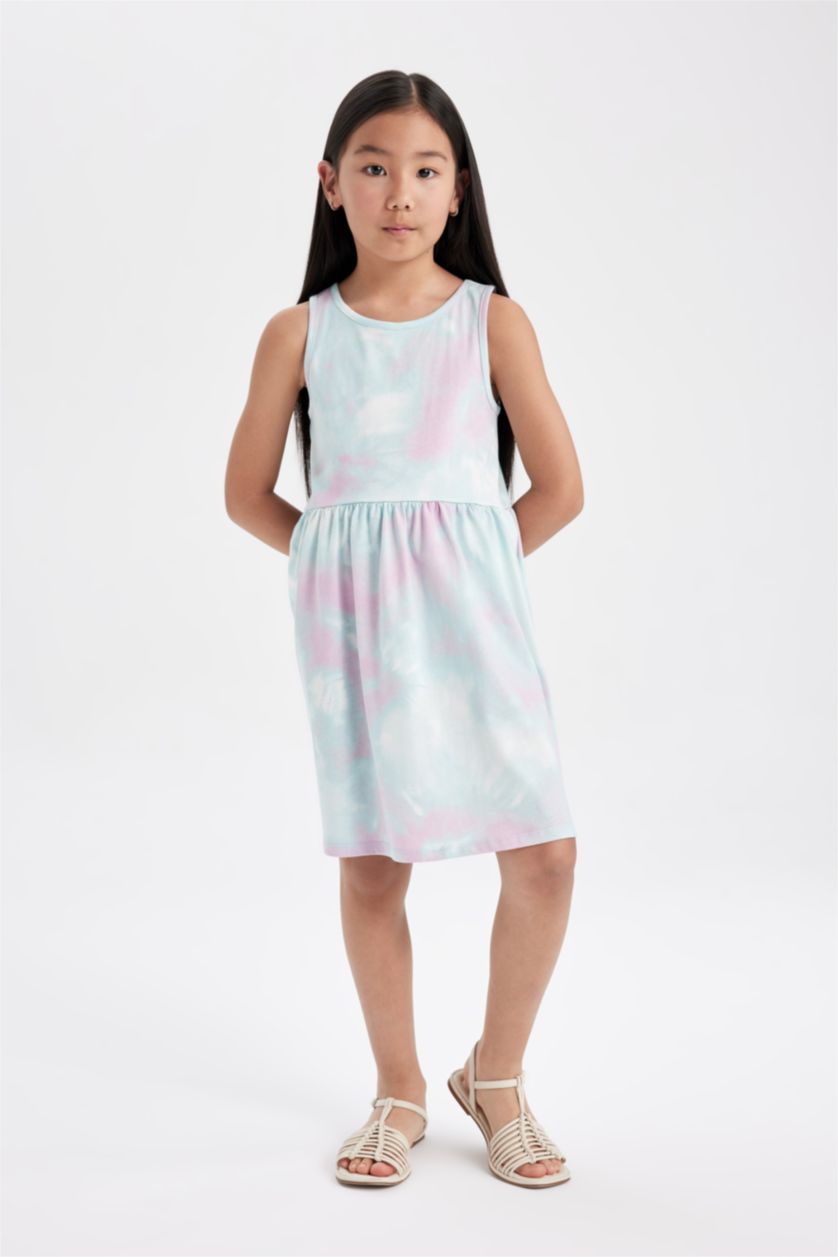 GIRLS & TEENS Ecru Girl Patterned Sleeveless Dress