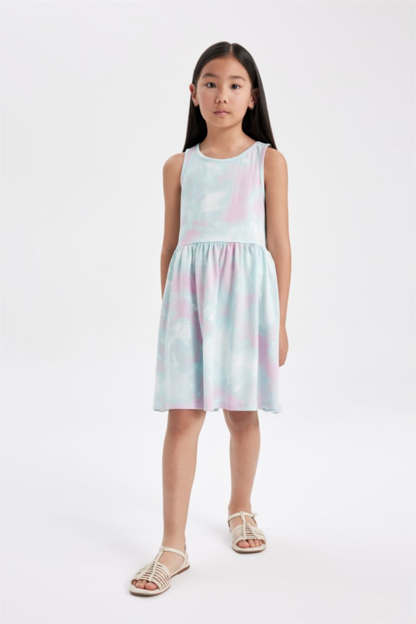 GIRLS & TEENS Ecru Girl Patterned Sleeveless Dress